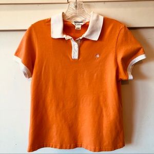 Lilly Pulitzer polo, orange with white trim size L